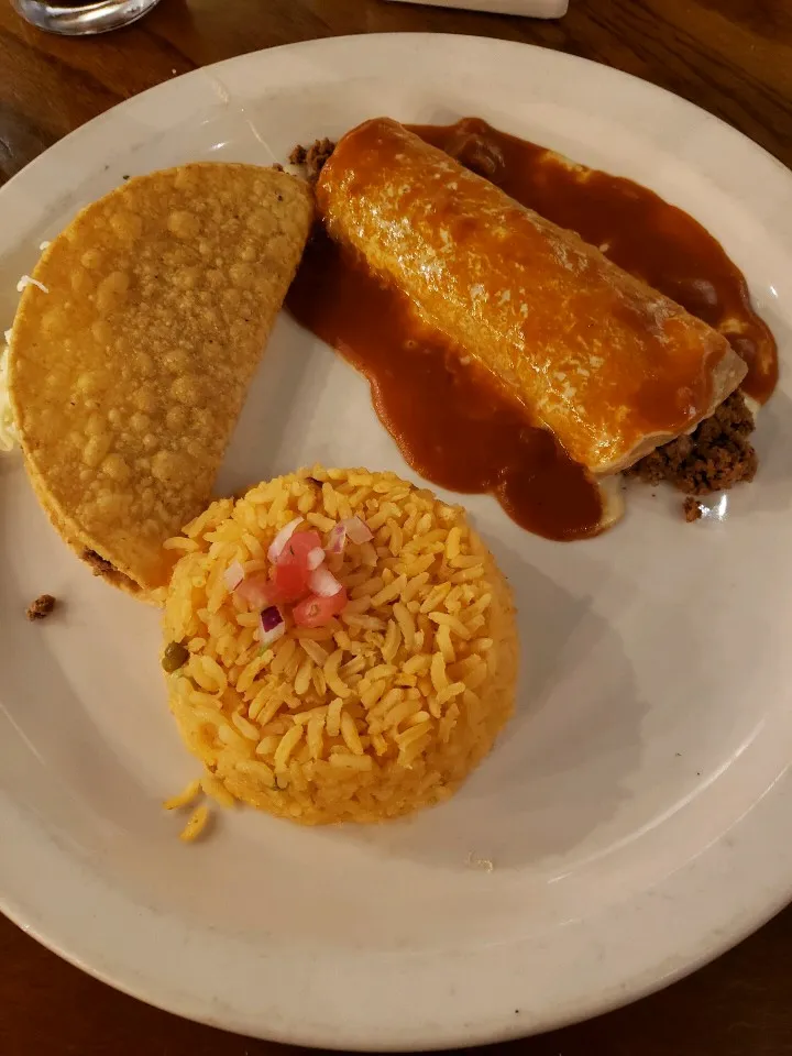 Taco and Beef Enchilada